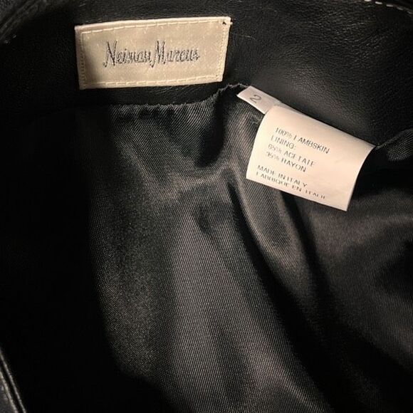 Neiman Marcus Lambskin Fitted Leather Jacket Size 2 - Picture 5 of 5